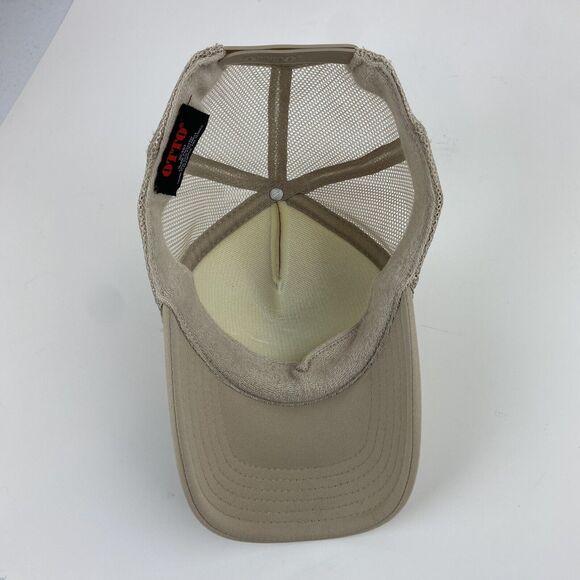 OTTO Melting Smiley Face FR Hat Mesh Snapback Foam Trucker Rope Cap Beige Yellow - Picture 6 of 9